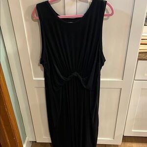 Maurices Black Ruched Tie Front Dress